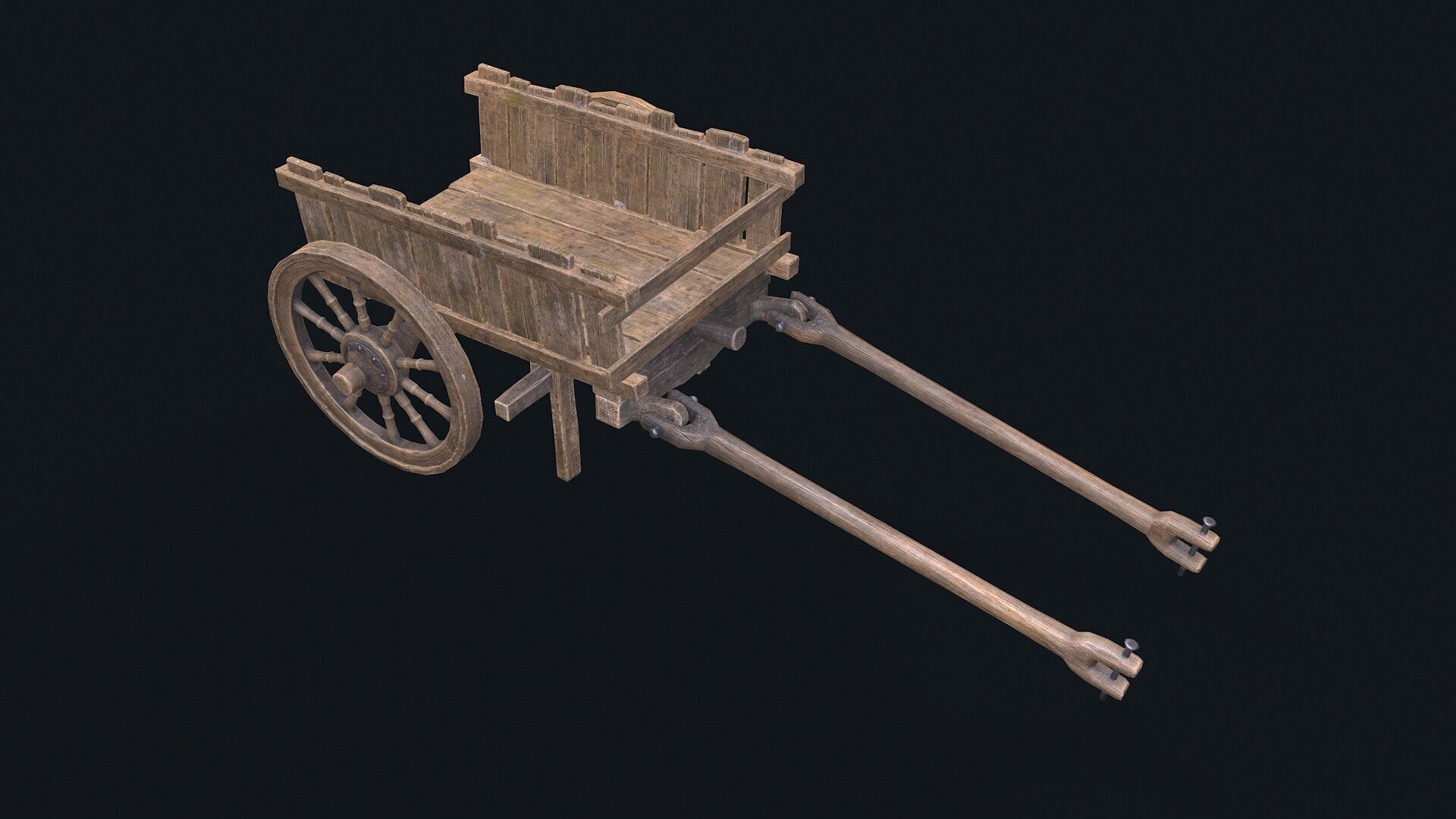 Medieval Cart 4 Low-poly 3D model_2