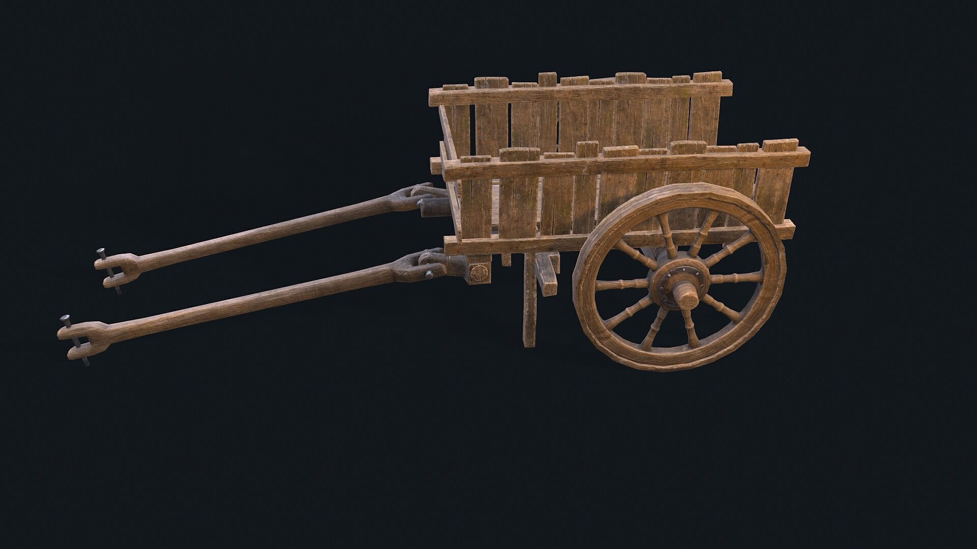 Medieval Cart 4 Low-poly 3D model_1