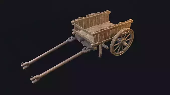Medieval Cart 4 Low-poly 3D model