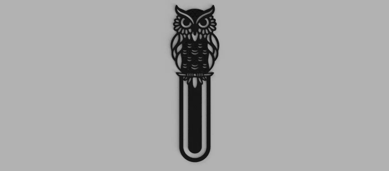 Owl on Branch Fretwork Bookmark 3D print model_0