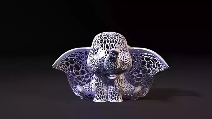 Elephant Dumbo Voronoi 3D print model