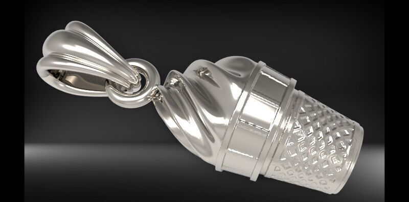 ice cream pendant Necklace Charm bracelet Jewelry gift 3D print model_6