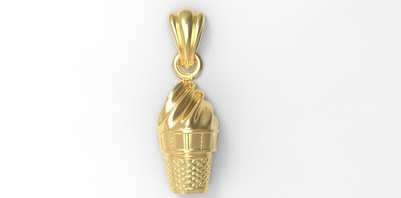 ice cream pendant Necklace Charm bracelet Jewelry gift 3D print model_5