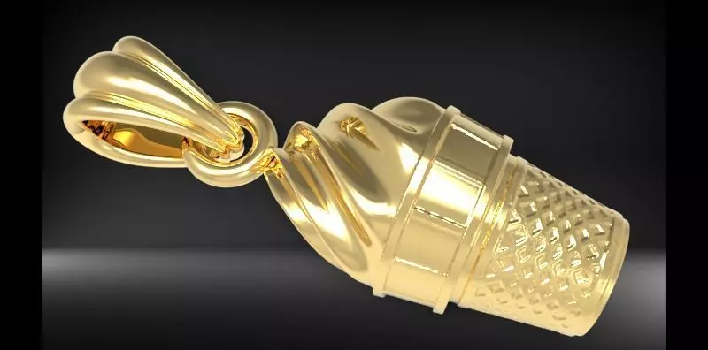 ice cream pendant Necklace Charm bracelet Jewelry gift 3D print model_0