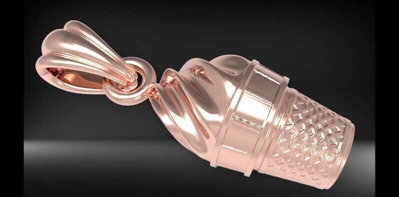 ice cream pendant Necklace Charm bracelet Jewelry gift 3D print model_4