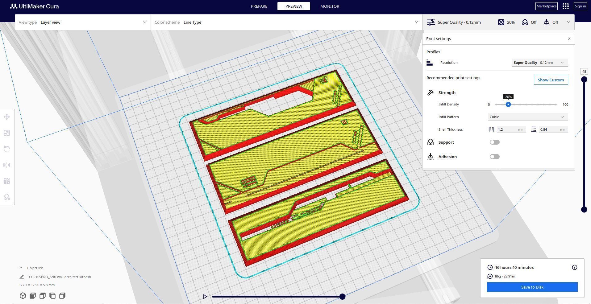sci-fi kitbash wall 1 3D print model_1