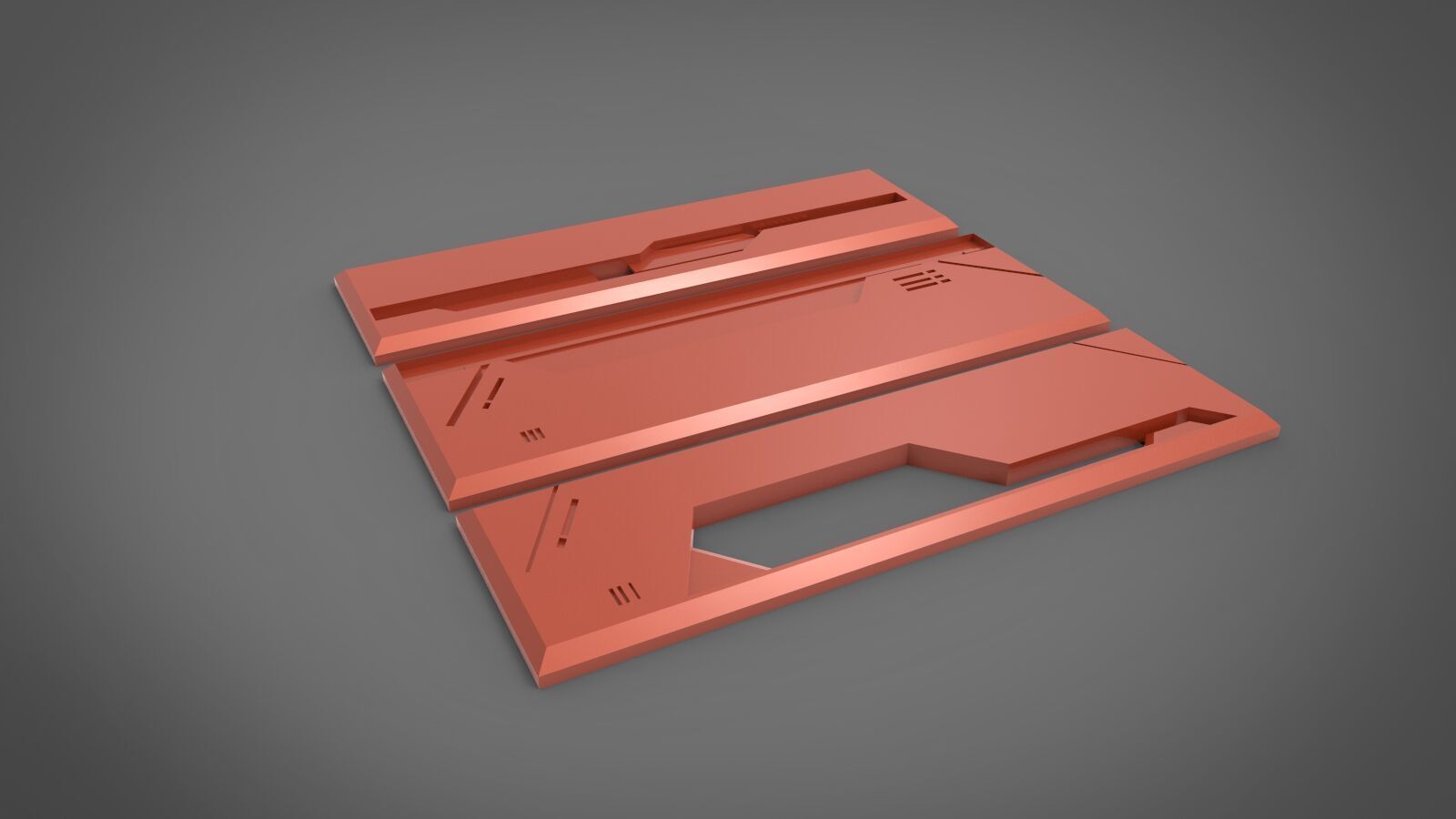 sci-fi kitbash wall 1 3D print model_4