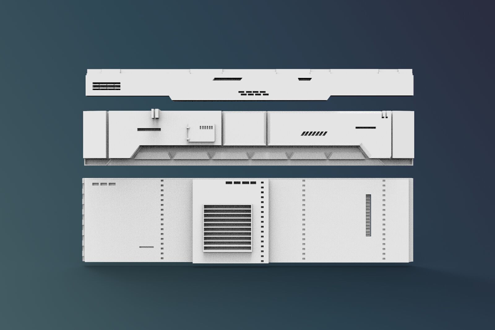 scifi wall architect interior1 3D print model_2