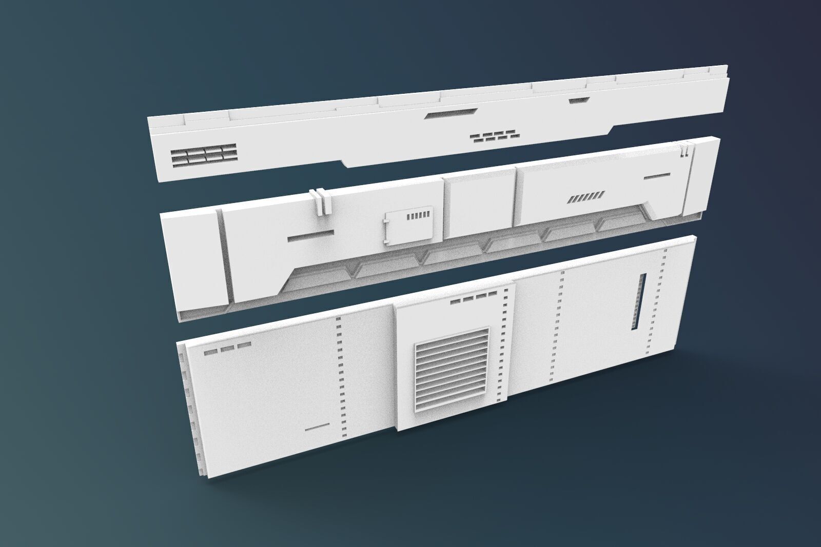 scifi wall architect interior1 3D print model_4
