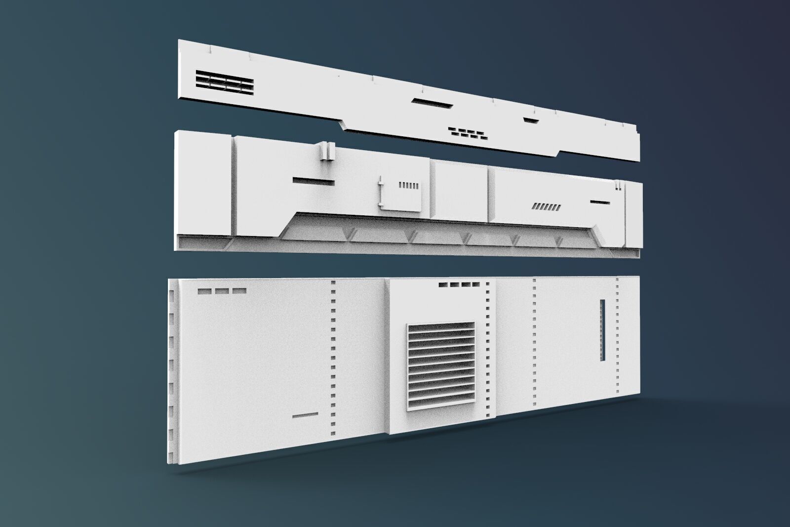 scifi wall architect interior1 3D print model_3