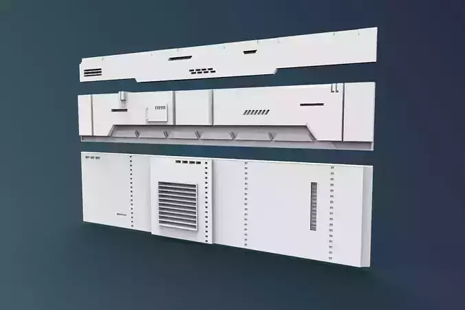 scifi wall architect interior1 3D print model
