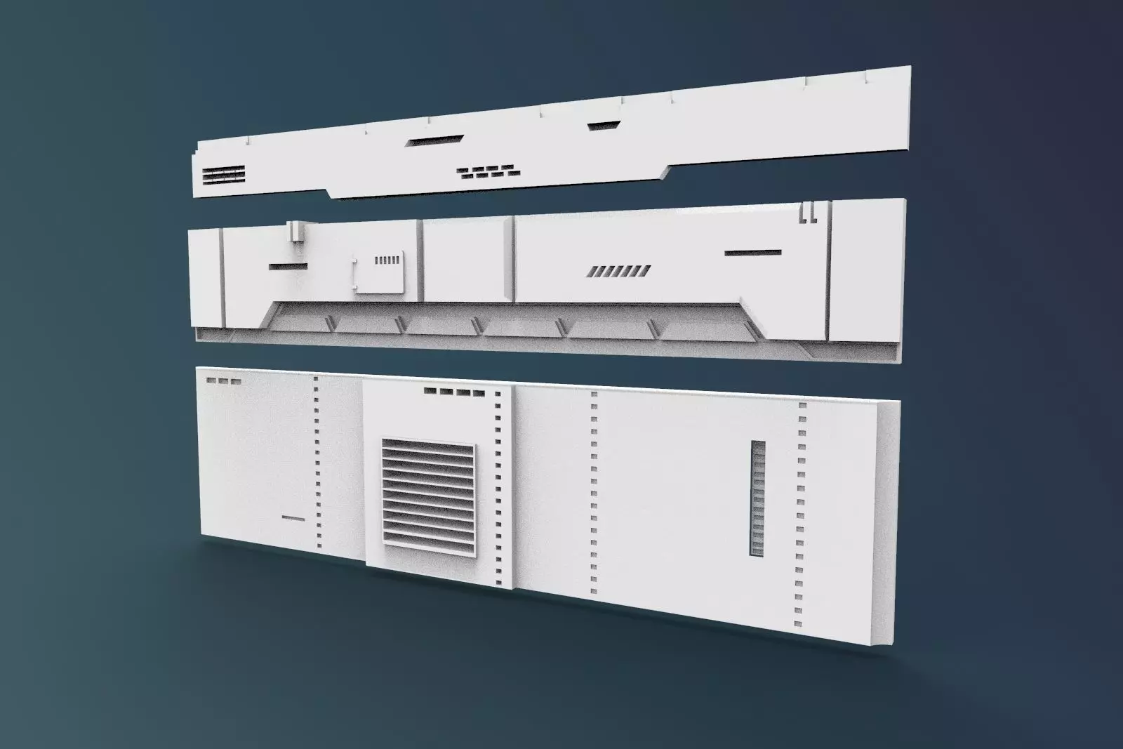 scifi wall architect interior1 3D print model_0