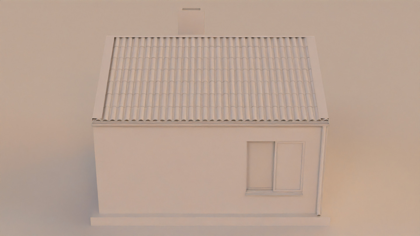 Little home Low-poly 3D model_4