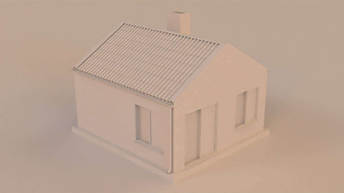 Little home Low-poly 3D model_7