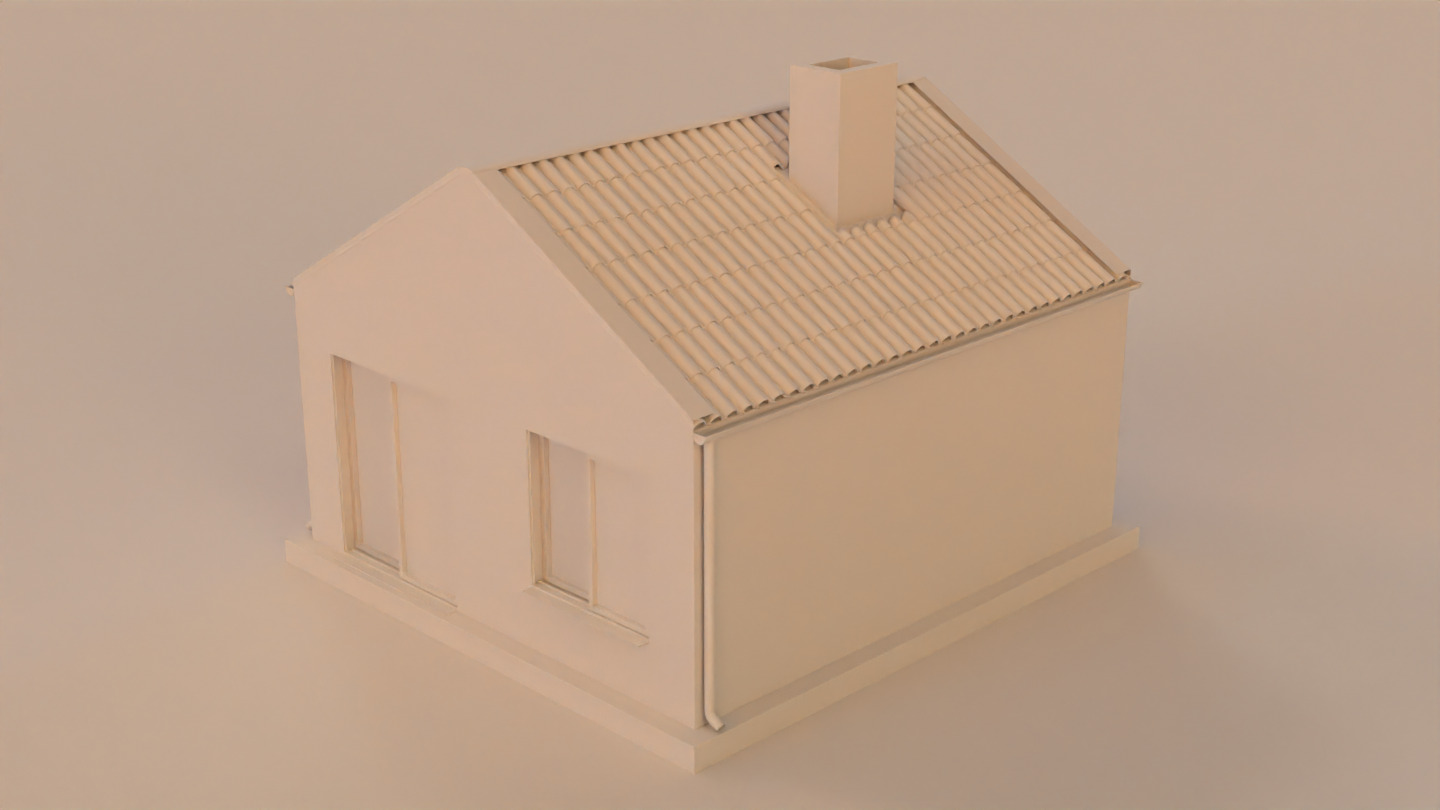 Little home Low-poly 3D model_8