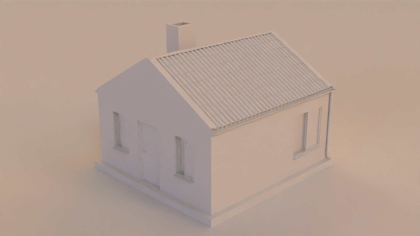 Little home Low-poly 3D model_6