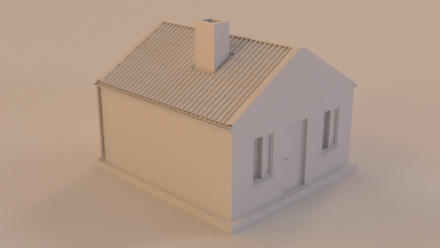 Little home Low-poly 3D model_9