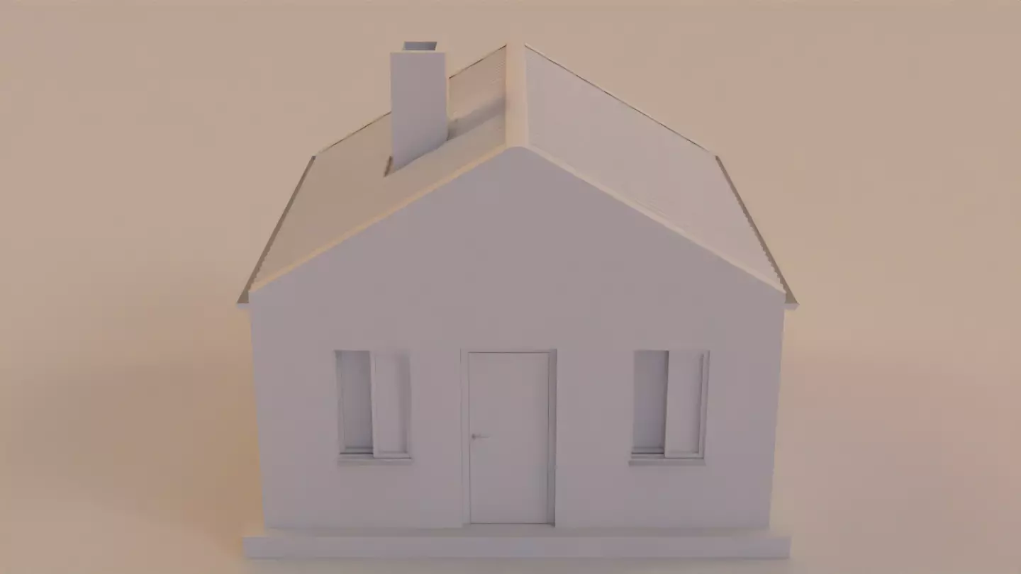 Little home Low-poly 3D model_0