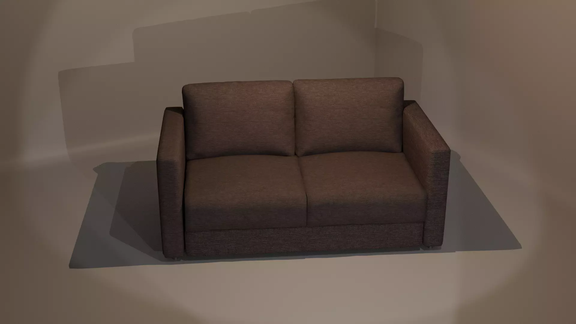 Two-Seater Sofa Low-poly 3D model_0