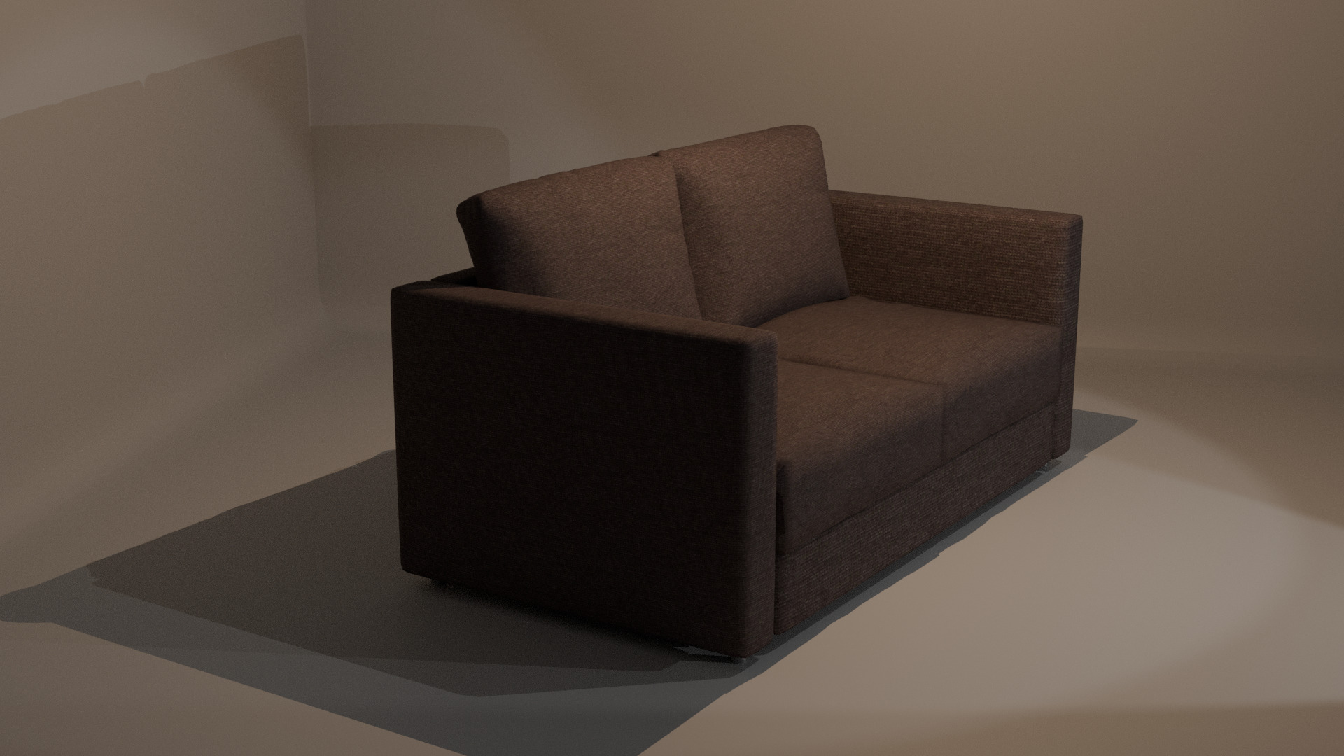 Two-Seater Sofa Low-poly 3D model_1