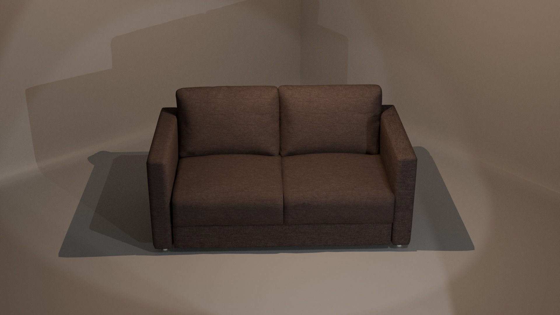 Two-Seater Sofa Low-poly 3D model_4