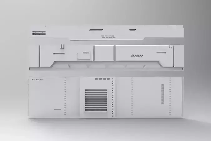 sci-fi wall architect interior kitbash