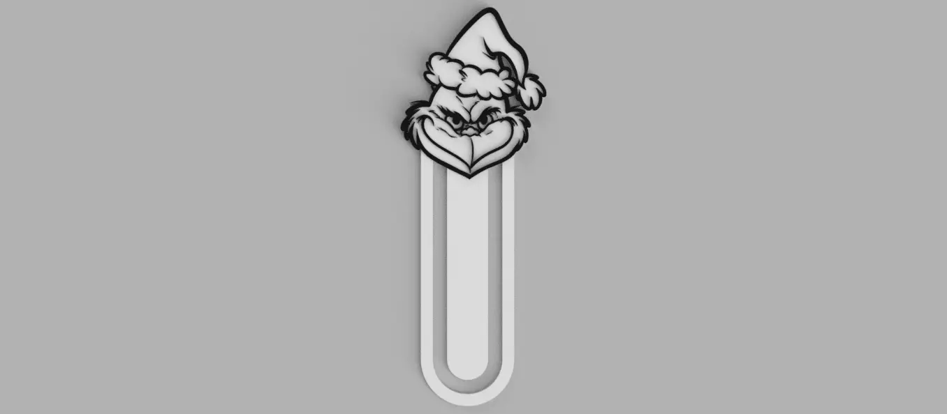 The Grinch Christmas Santa Claus Bookmark 3D print model