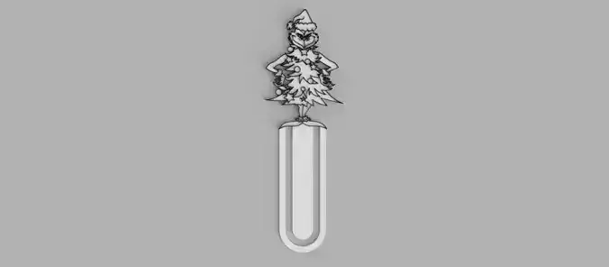 The Grinch Christmas Tree Santa Claus Bookmark 3D print model