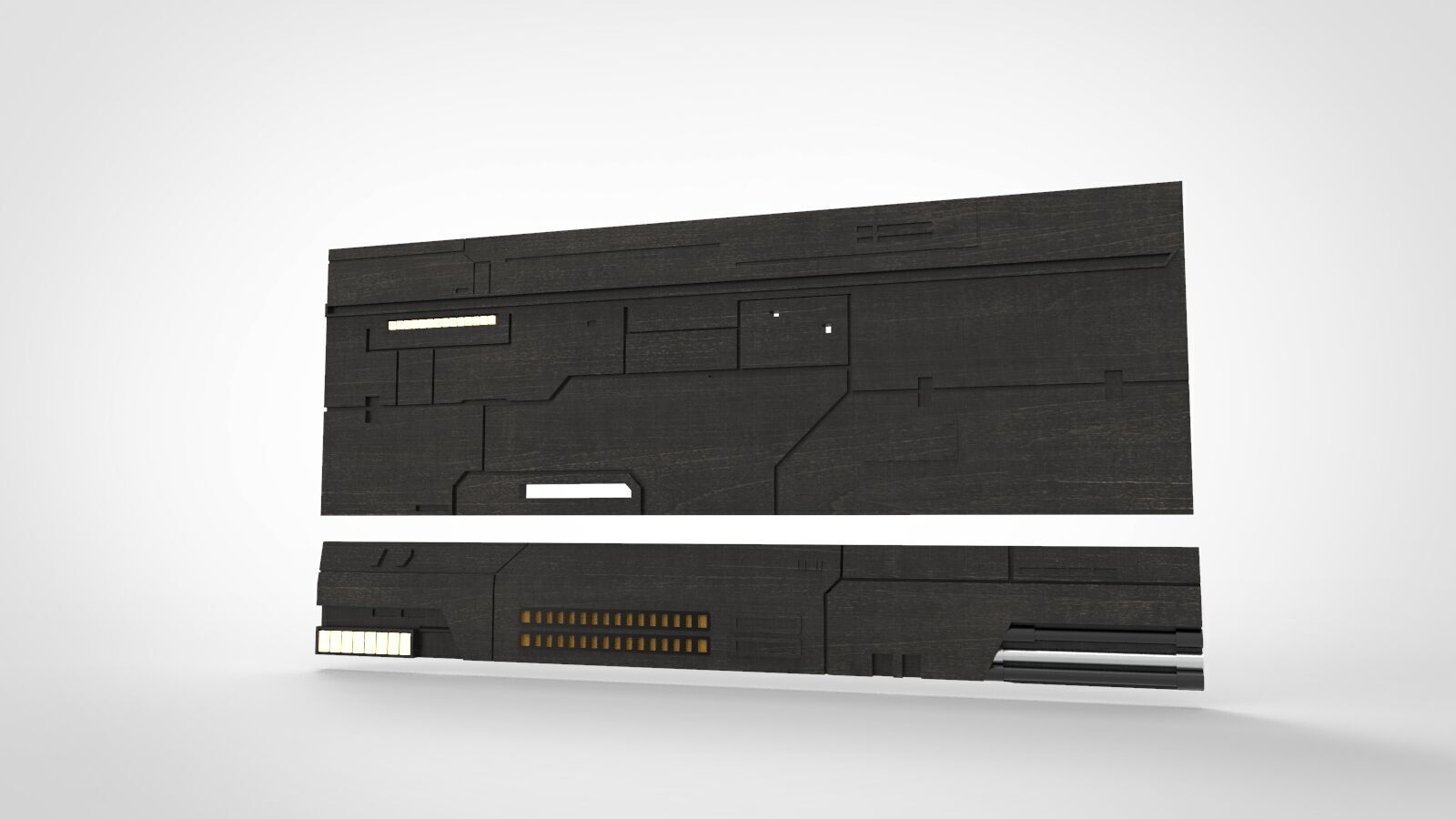 sci-fi wall architect interior kitbash 3 3D print model_3