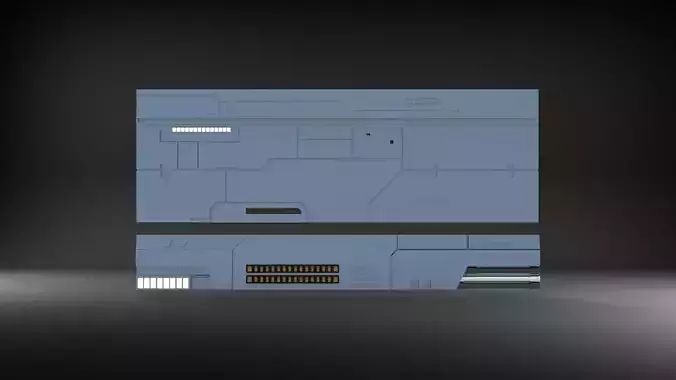 sci-fi wall architect interior kitbash 3