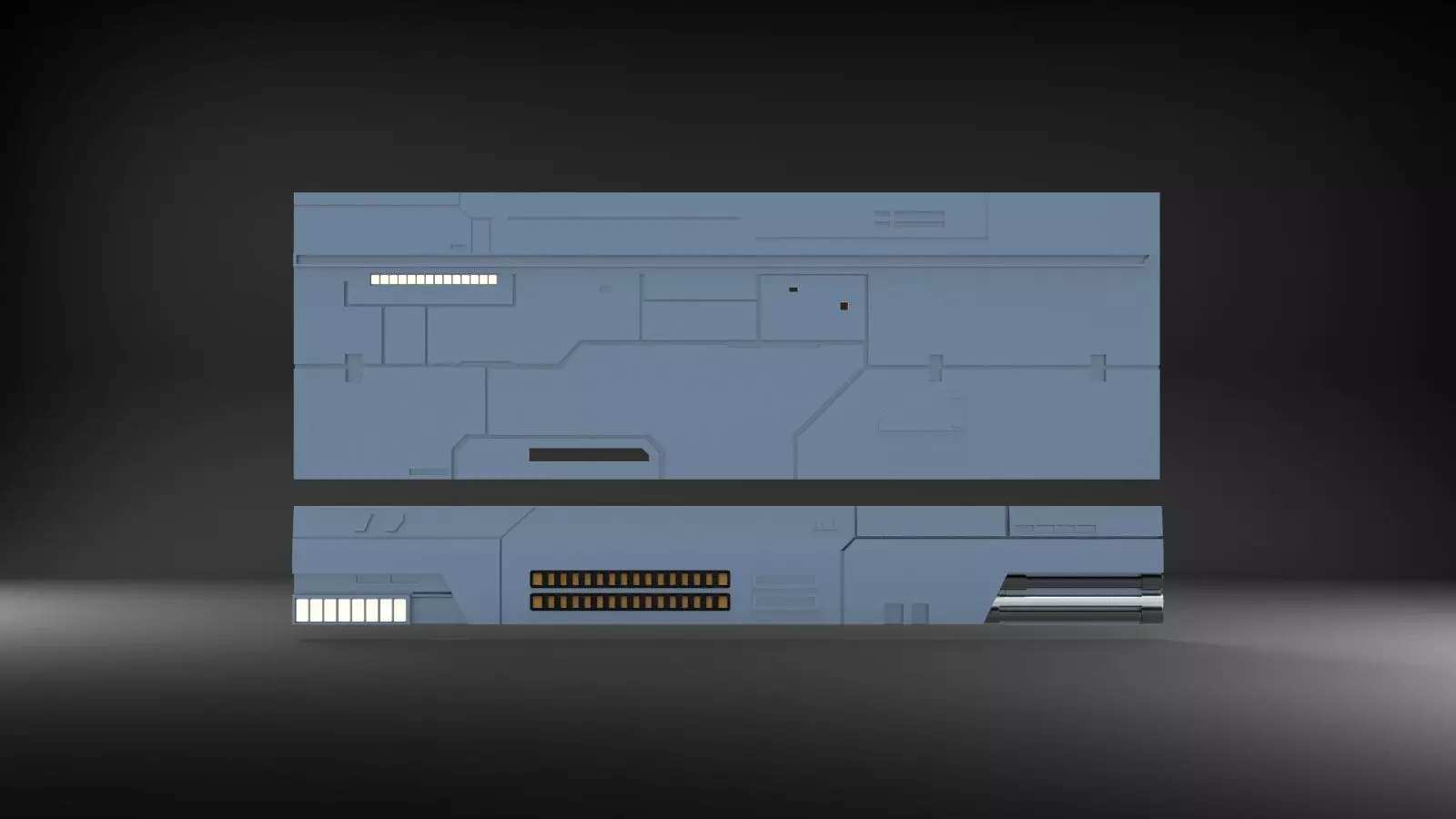 sci-fi wall architect interior kitbash 3 3D print model_0