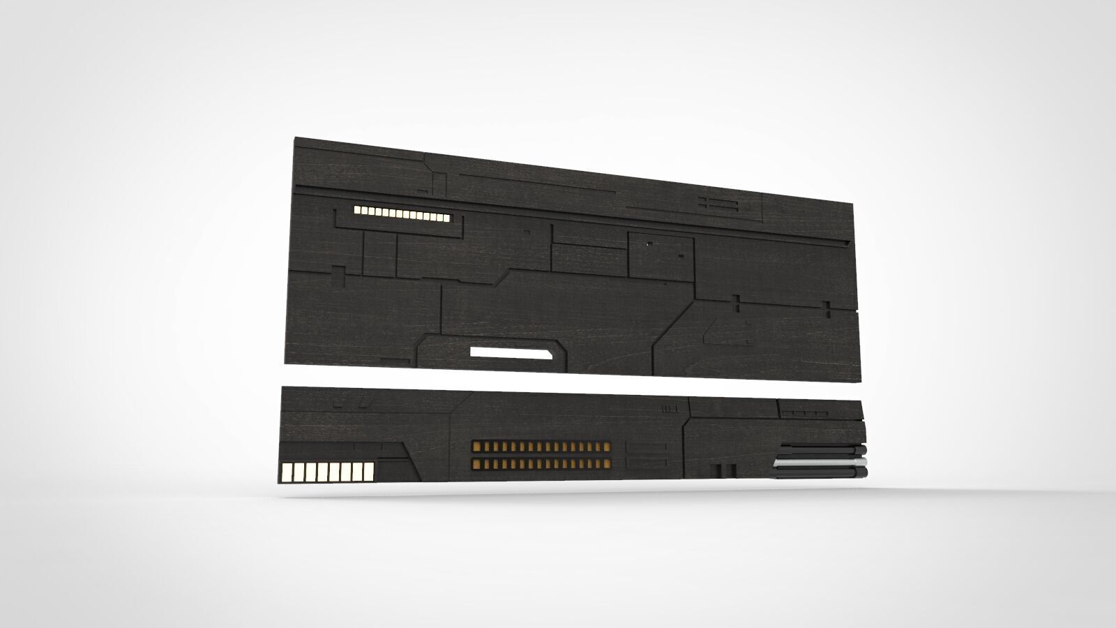 sci-fi wall architect interior kitbash 3 3D print model_2