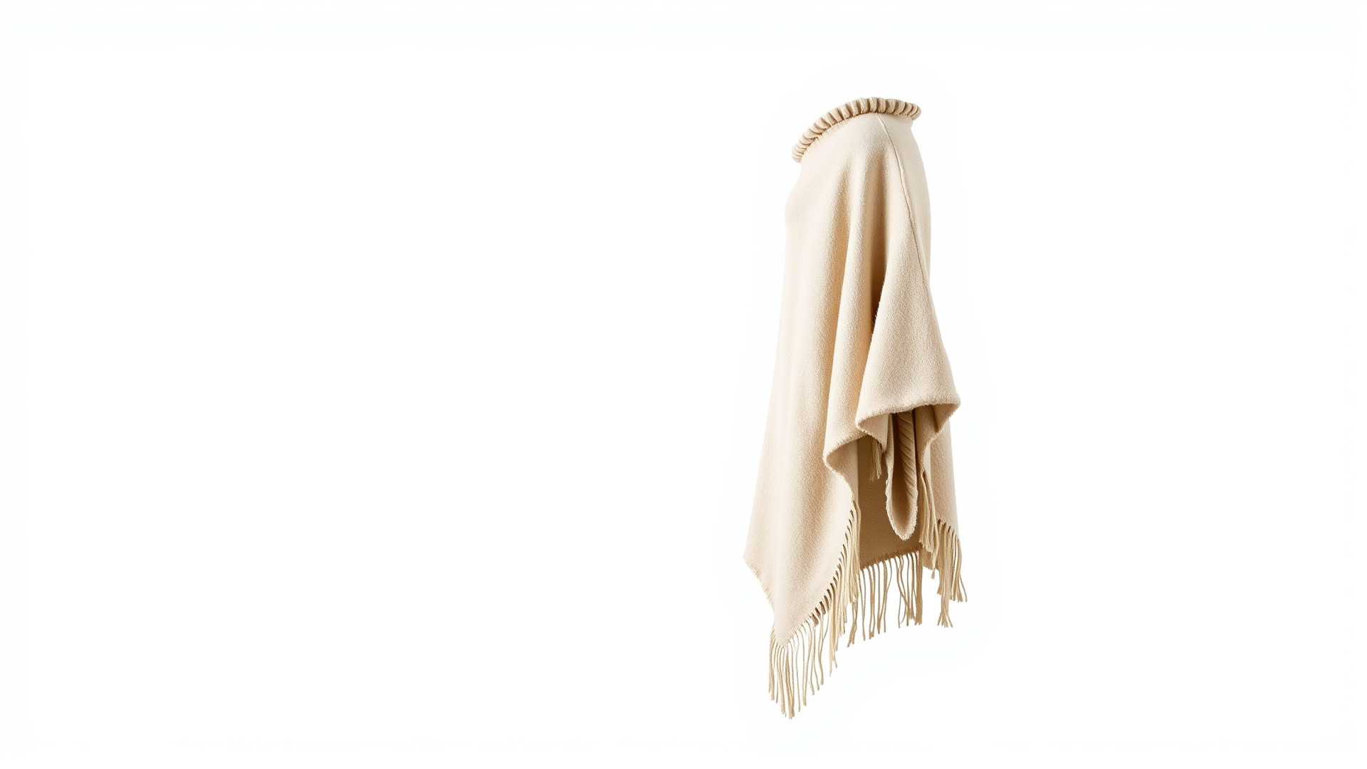 Poncho with Fringed Edges and Belt Tie Low-poly 3D model_6