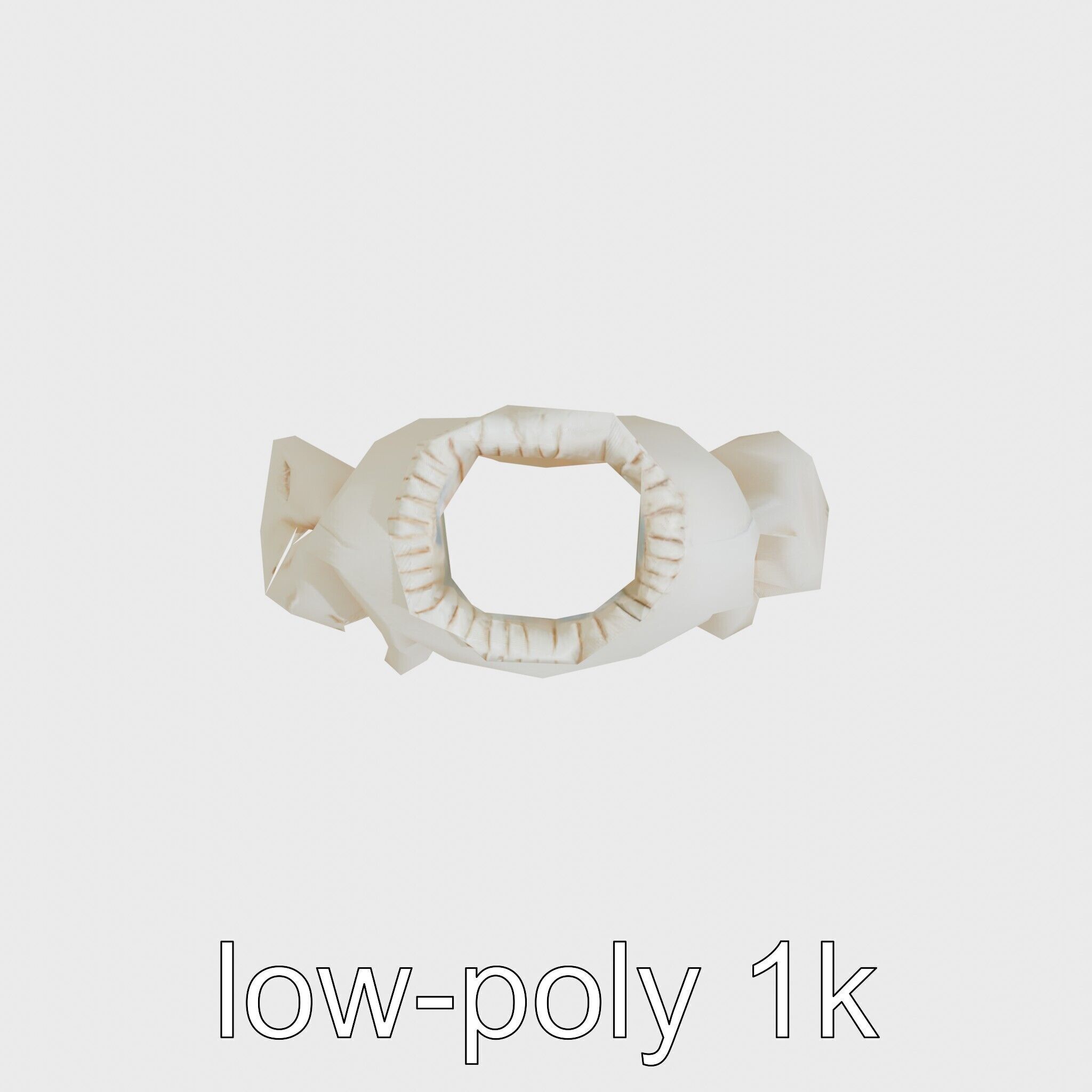 Poncho with Fringed Edges and Belt Tie Low-poly 3D model_17