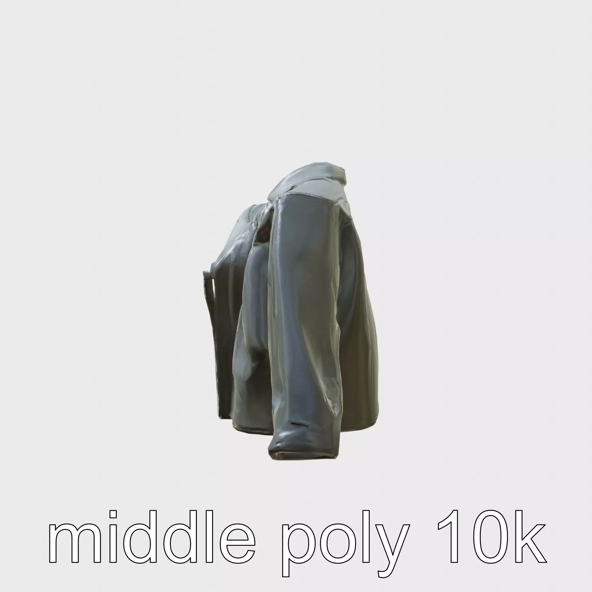 Black Leather Jacket with Asymmetrical Zip and Studs Low-poly 3D model