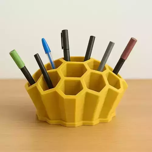 3D Honeycomb Pen Holder - Desk Organizer