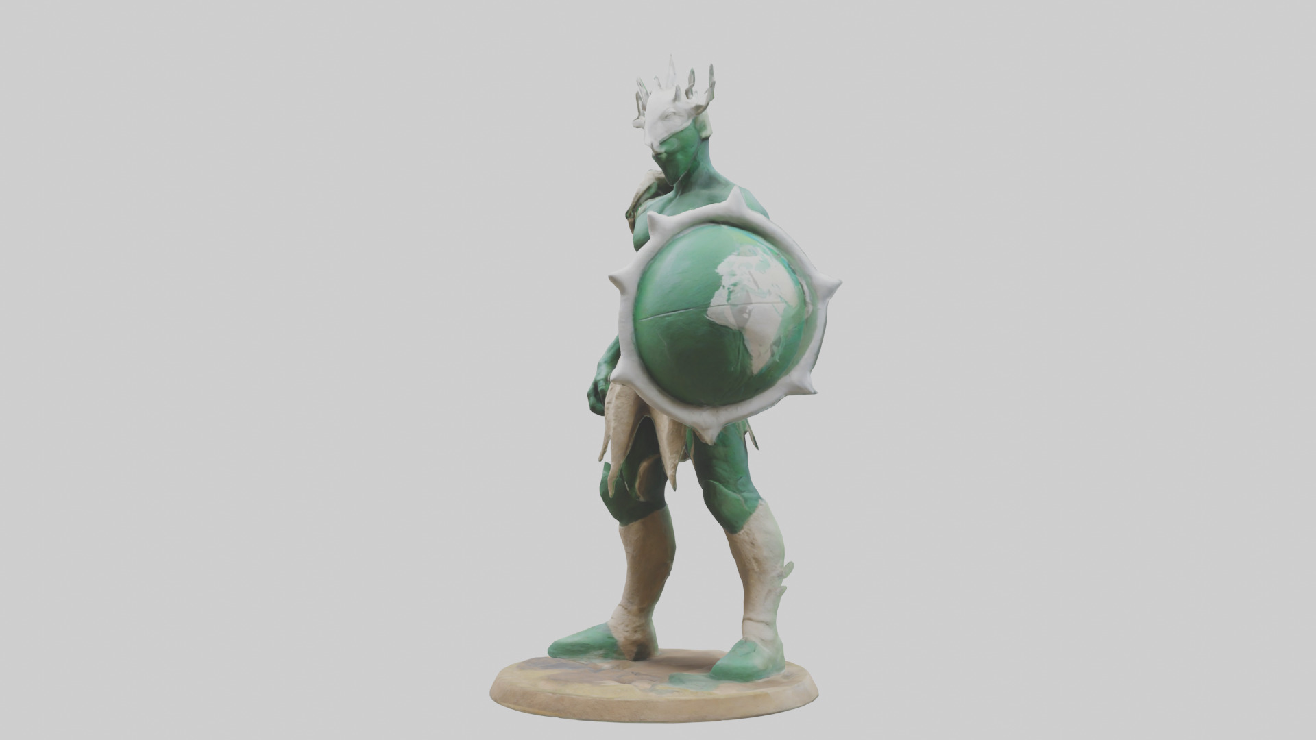 Earth Defender Sculpture model 3D model_2