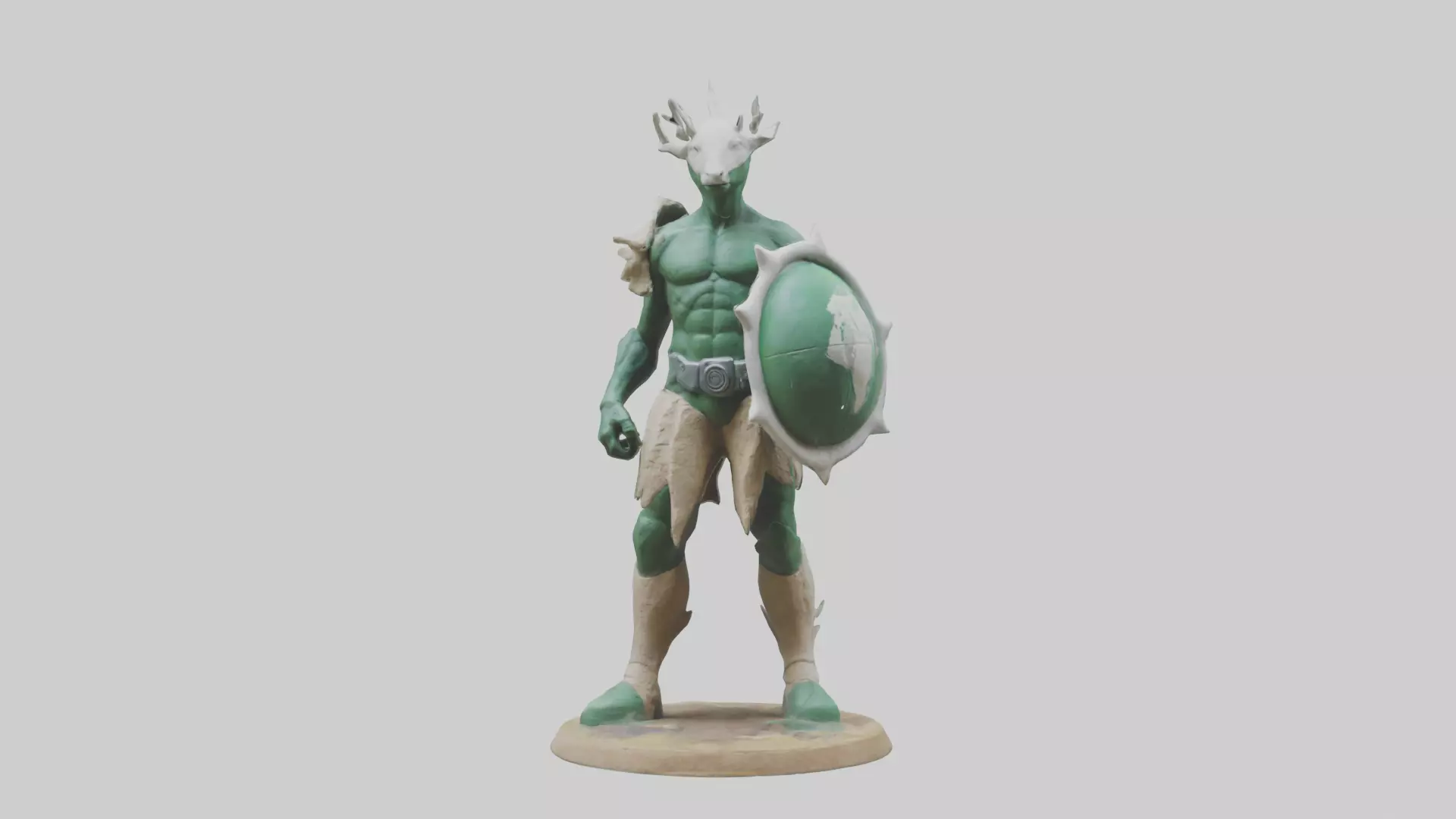 Earth Defender Sculpture model 3D model_0