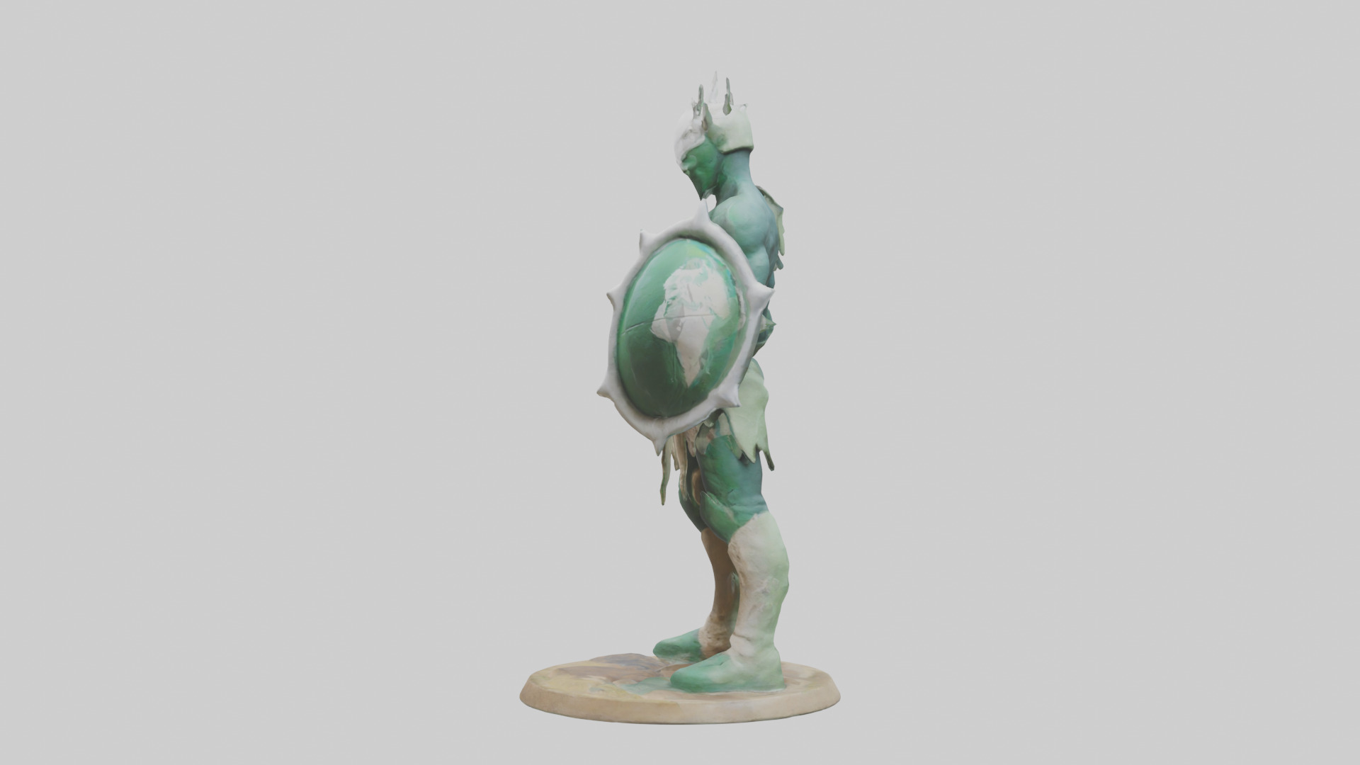 Earth Defender Sculpture model 3D model_12