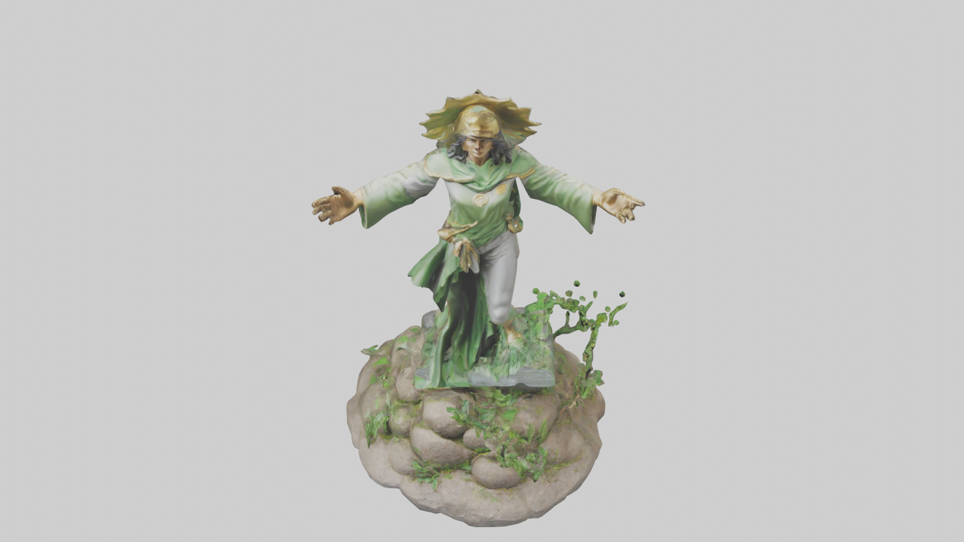 Earth Restoration Hero Statue model 3D model_16