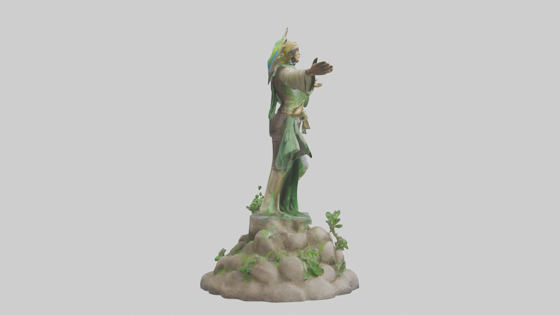 Earth Restoration Hero Statue model 3D model_13