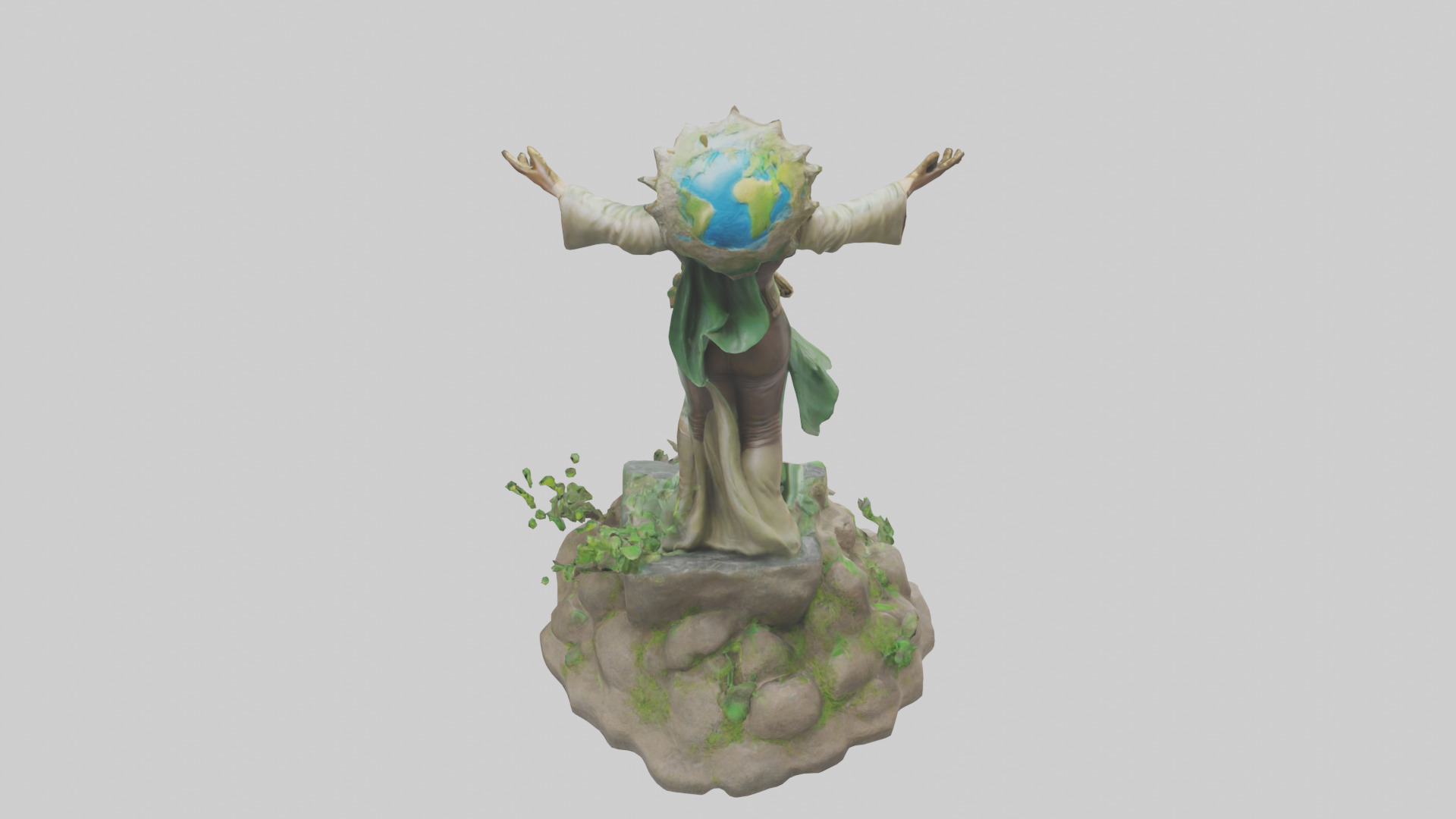Earth Restoration Hero Statue model 3D model_15
