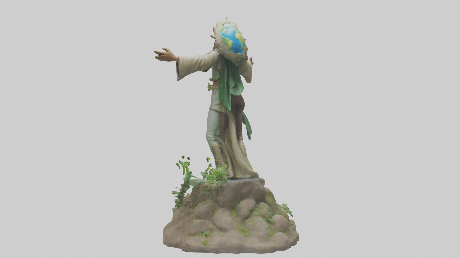 Earth Restoration Hero Statue model 3D model_2