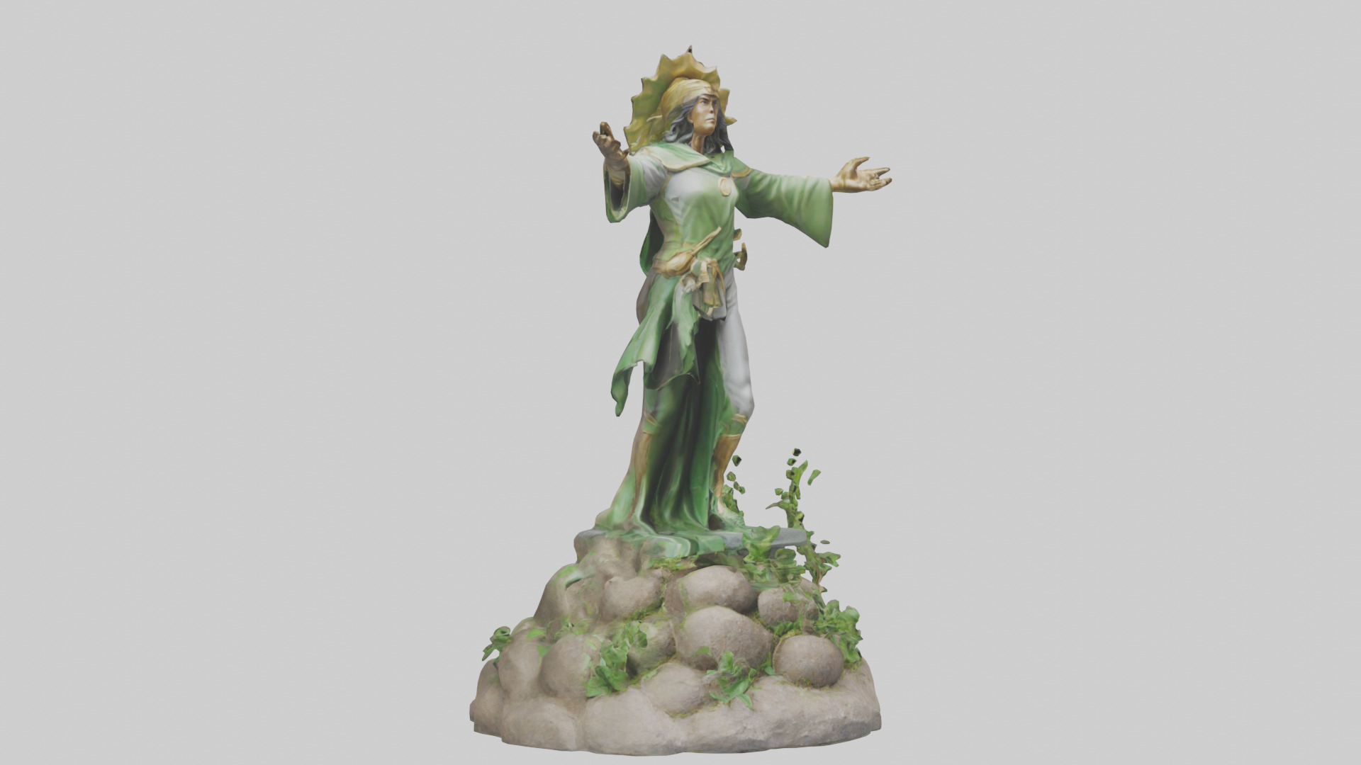 Earth Restoration Hero Statue model 3D model_8