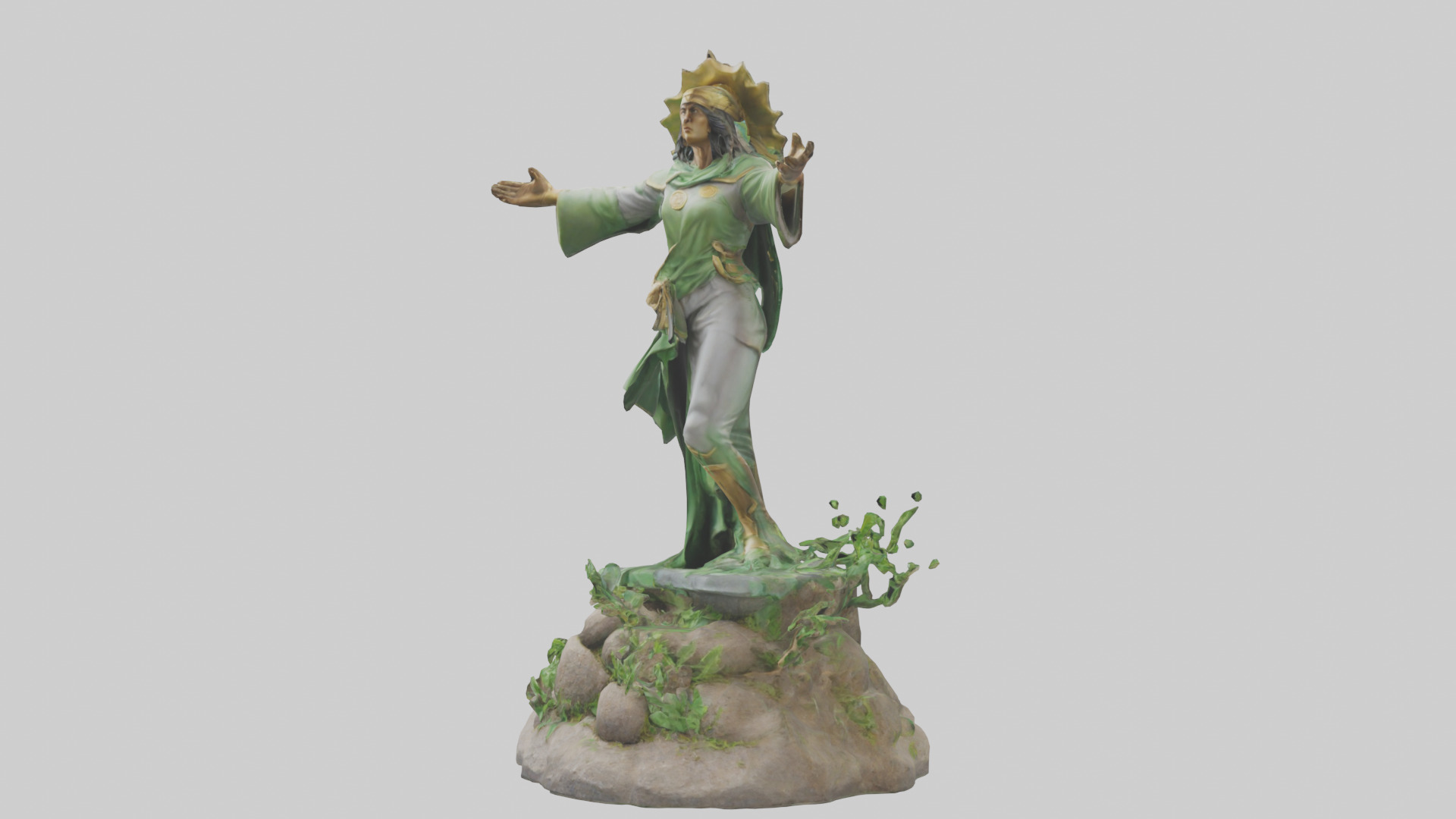 Earth Restoration Hero Statue model 3D model_10