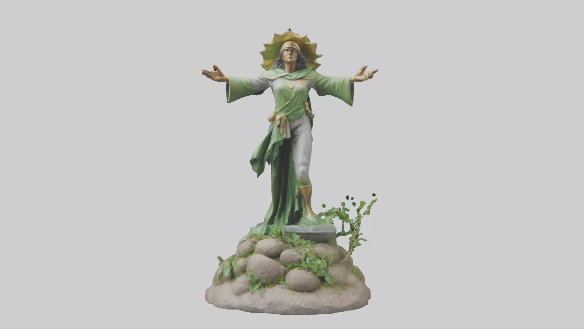 Earth Restoration Hero Statue model 3D model_0