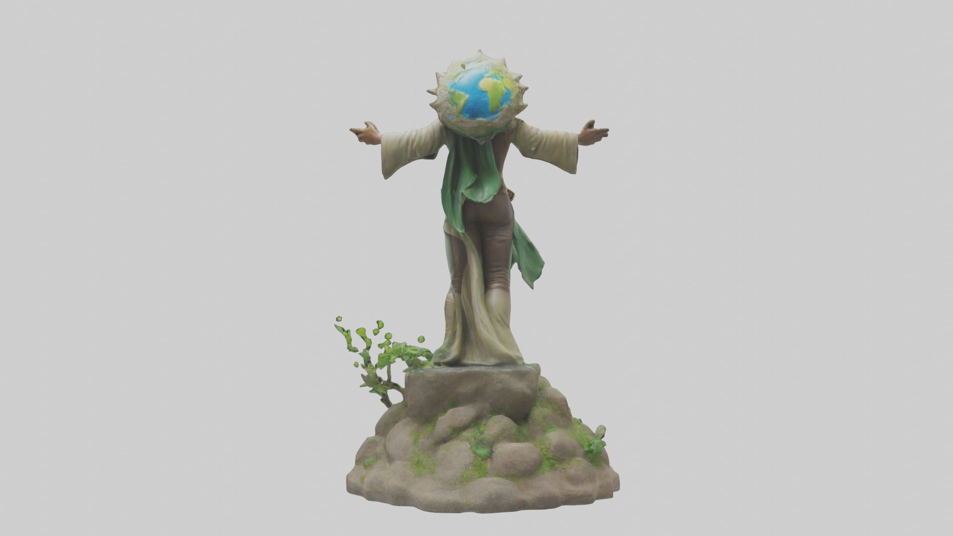 Earth Restoration Hero Statue model 3D model_1