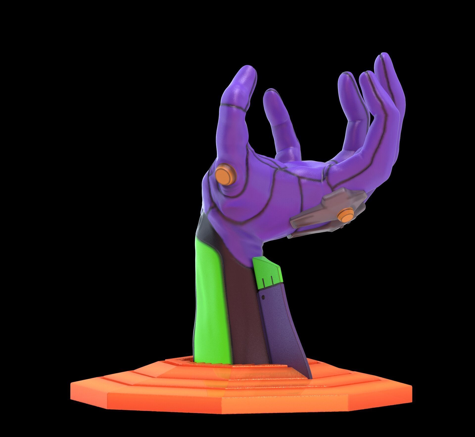 Evangelion 01 Hand Wall Display Hanger Controller Stand Holder 3D print model_14