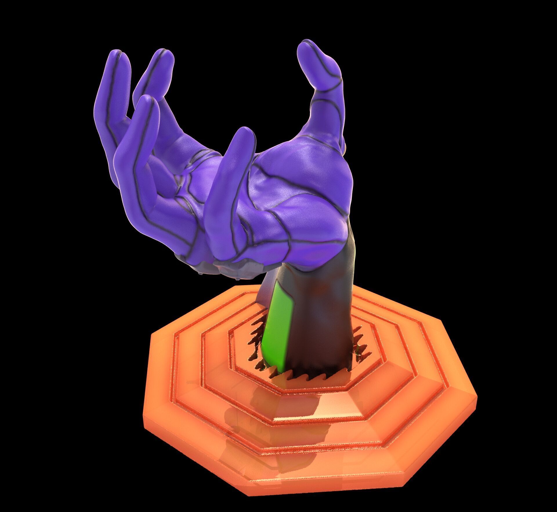 Evangelion 01 Hand Wall Display Hanger Controller Stand Holder 3D print model_18