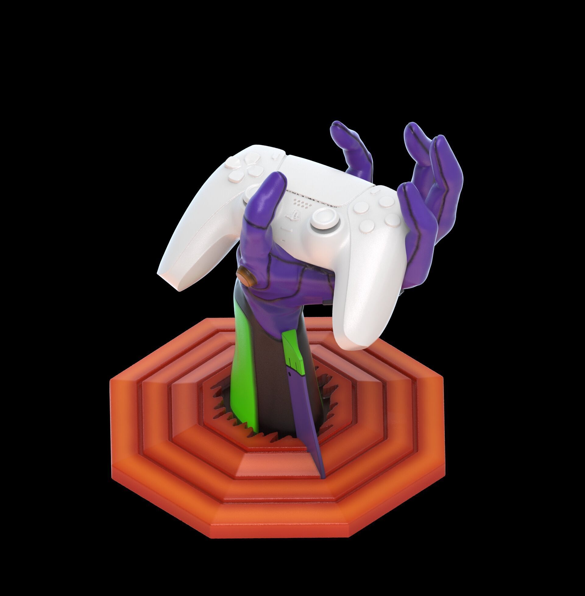 Evangelion 01 Hand Wall Display Hanger Controller Stand Holder 3D print model_12